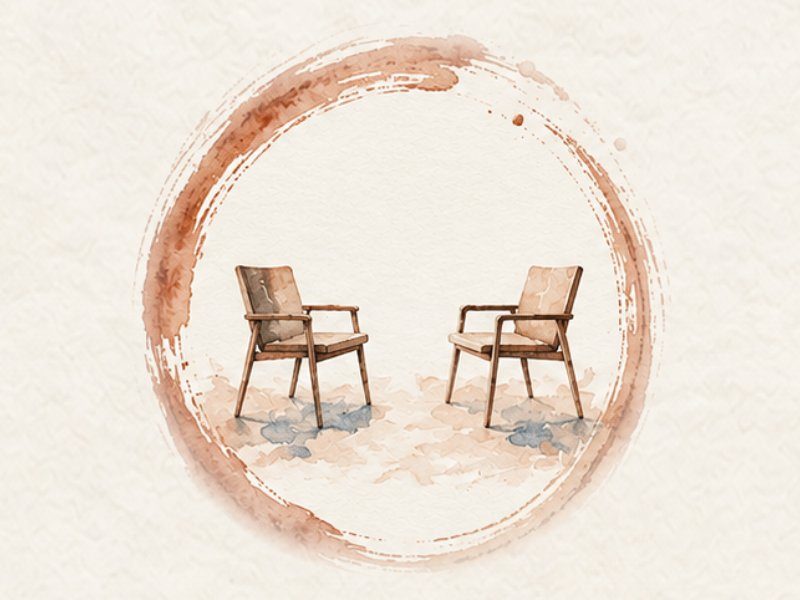 Aquarell mit Ensō-Kreis – Psychotherapie