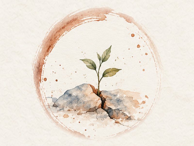 Aquarell mit Ensō-Kreis – Traumatherapie